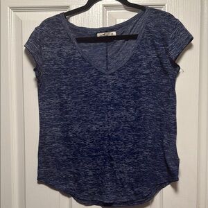 Hollister Blue Heathered V-Neck Tee